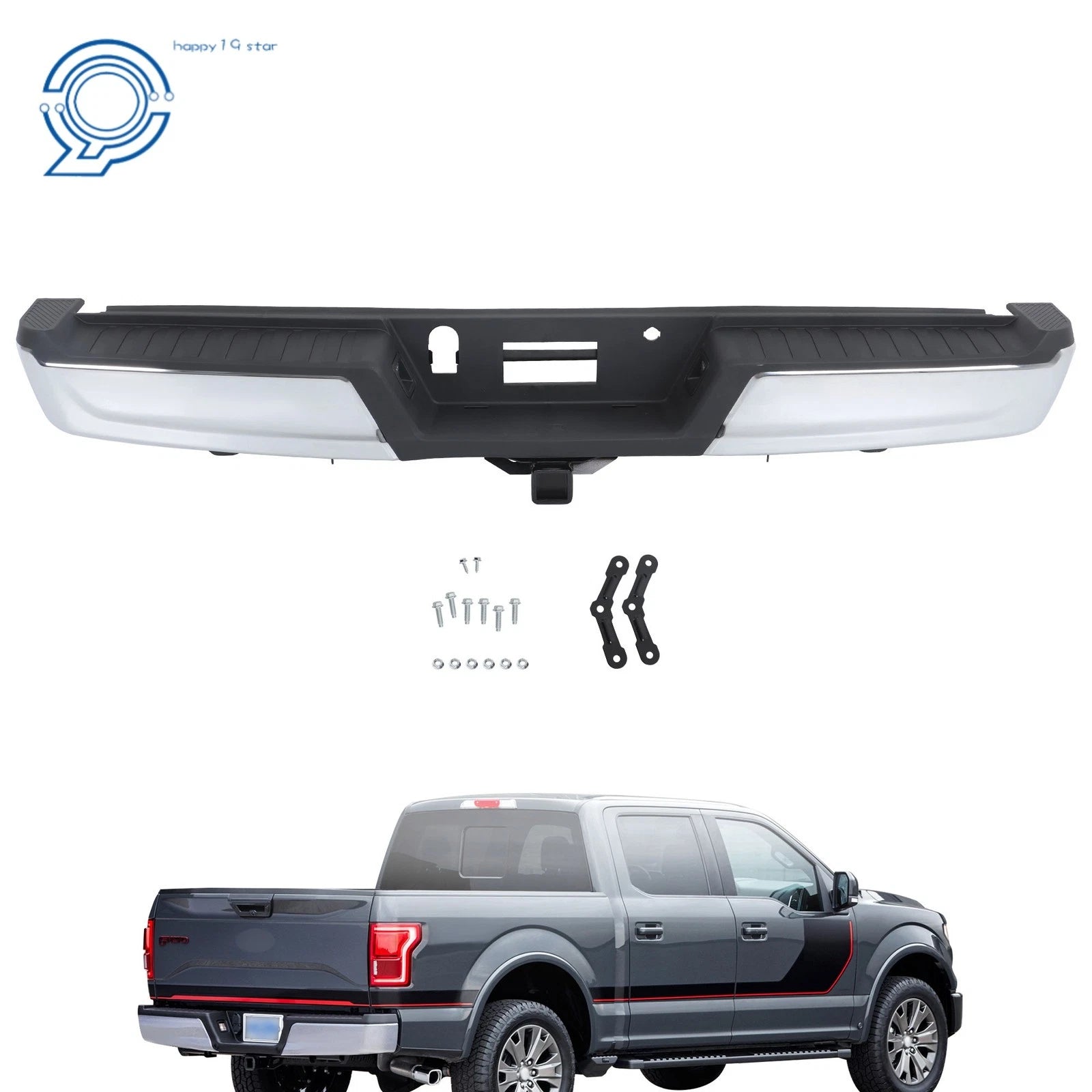 Rear Step Bumper Assembly Chrome for Ford F-150 (2021–2023)