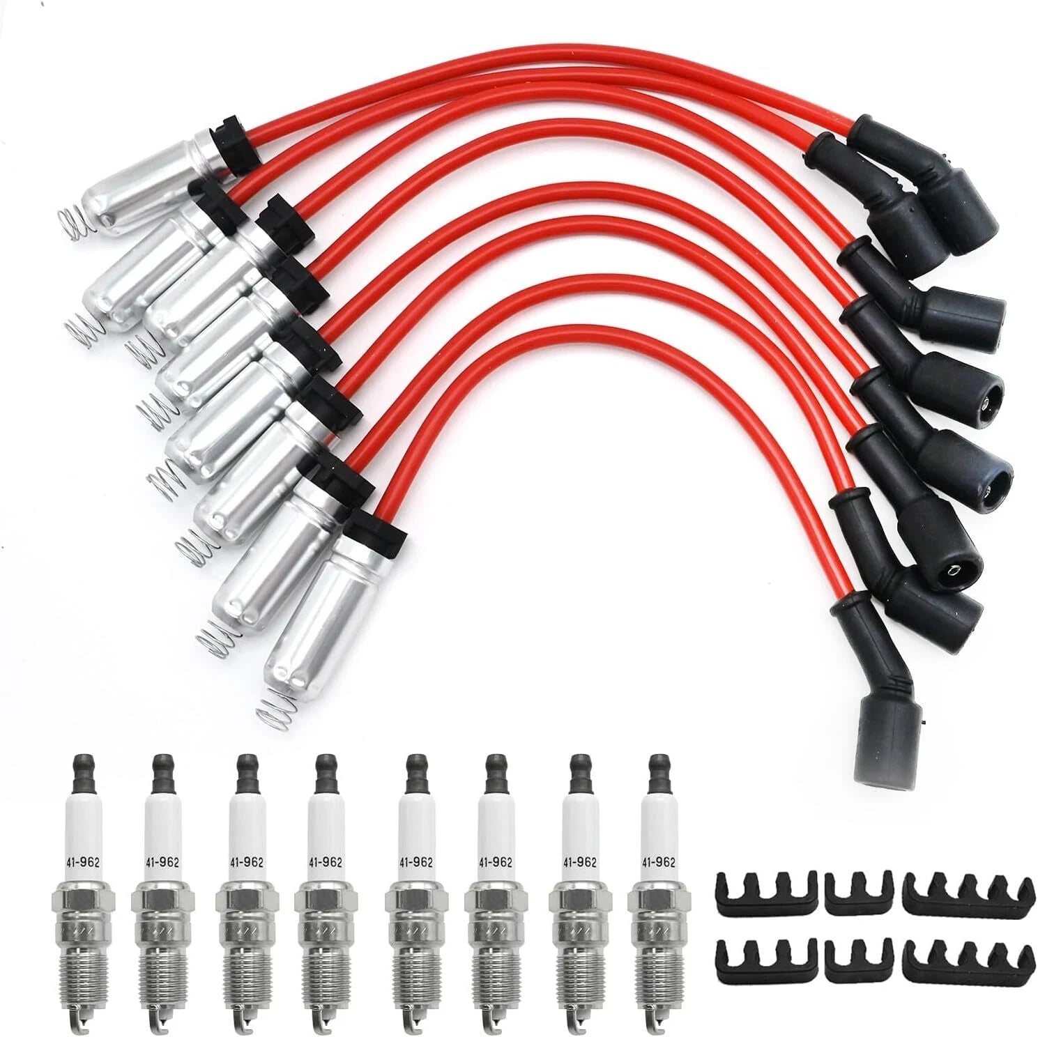 8pcs 9748HH Wires & 41-962 19299585 Spark Plugs for Chevrolet GMC (2000–2023)