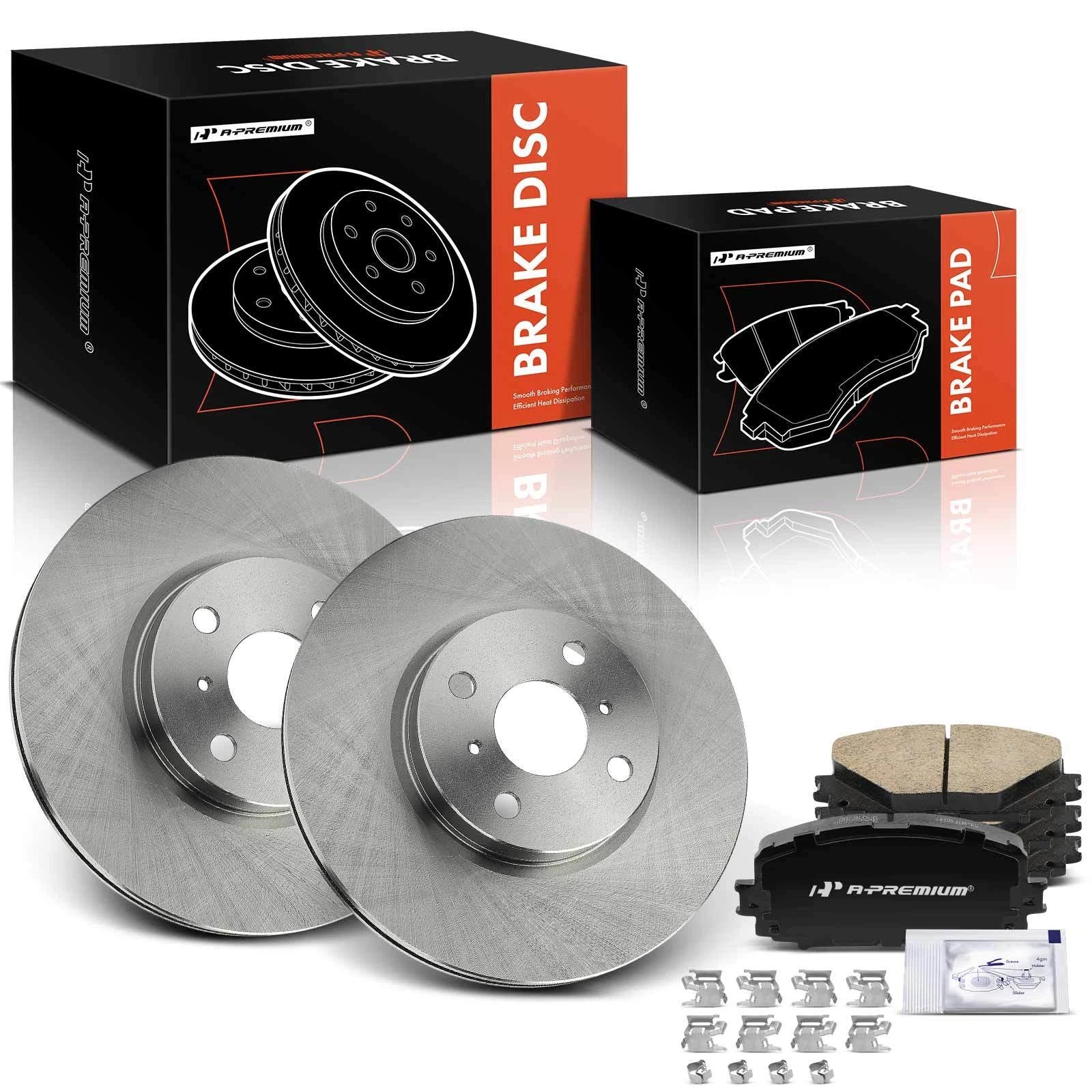 Front Disc Brake Rotors & Ceramic Pads for Toyota Yaris (2012-2018)