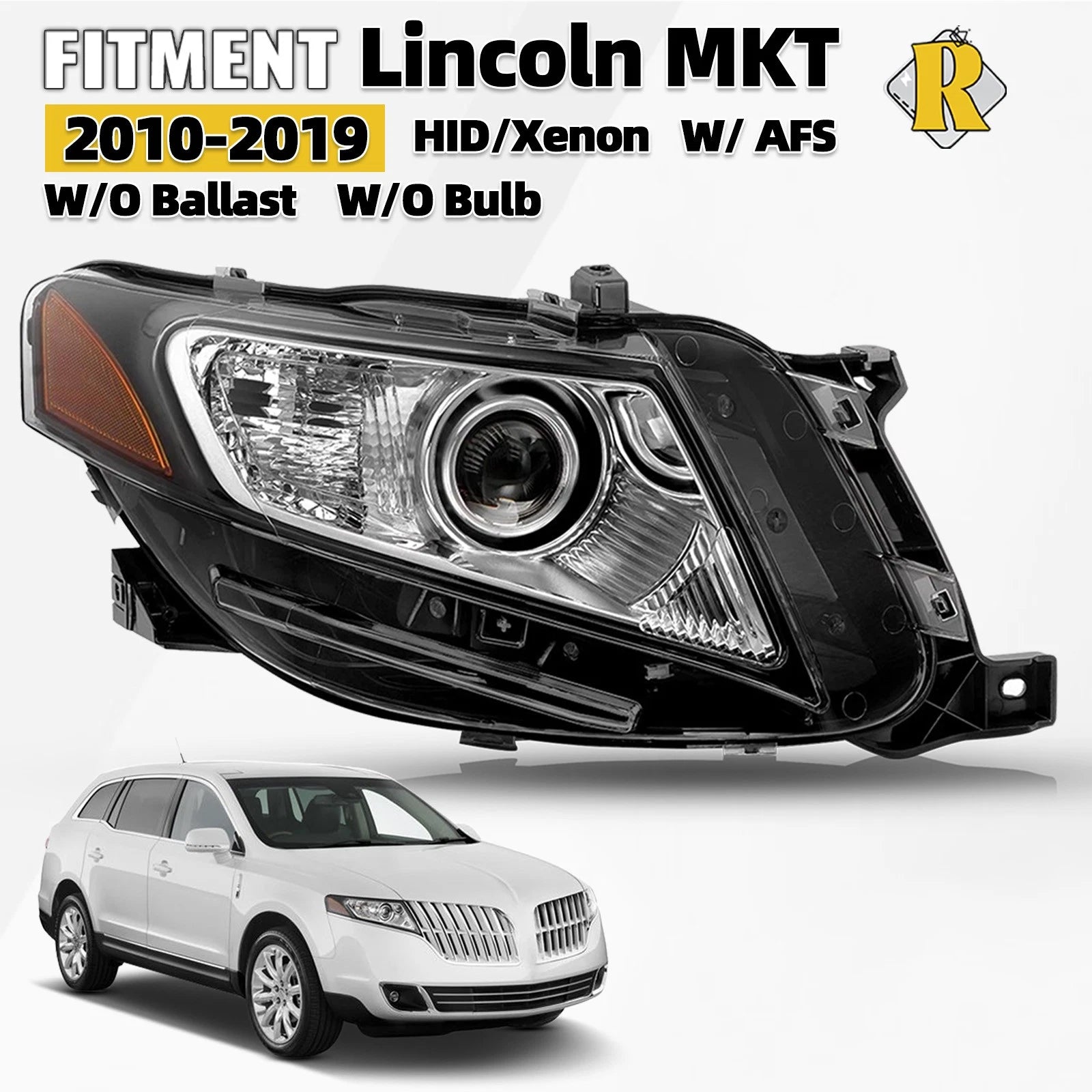 HID/Xenon Headlight for Lincoln MKT (2010–2019) W/ Adaptive W/O Ballast