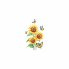 Sunflower Butterfly PVC Wall Decal for Home Interior Decoration