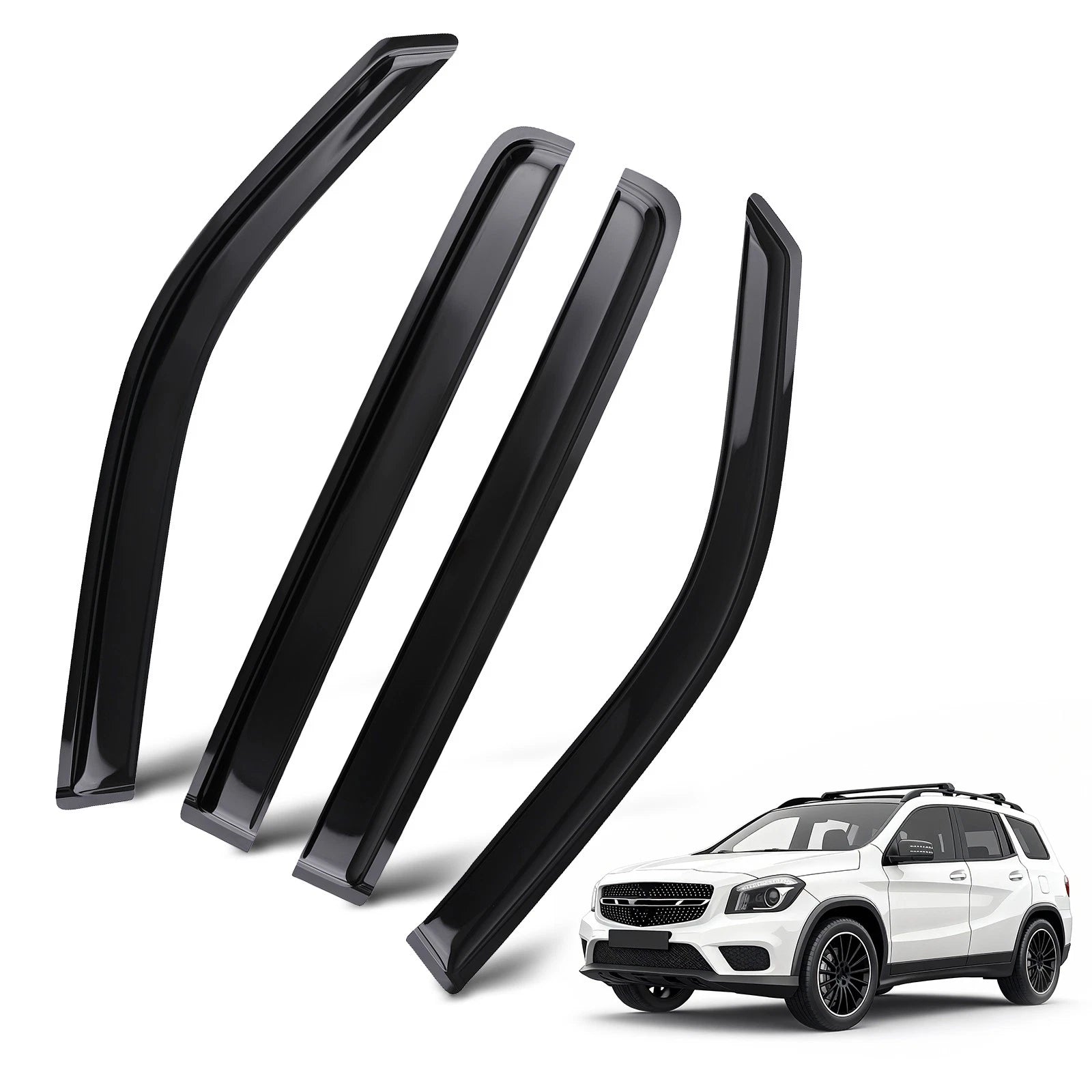 Set of 4 Window Rain Guards Visor Vent for Honda Pilot (2009–2015)