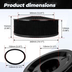 Air Cleaner Kit with Chrome Lid for Universal Fit (14" x 5")
