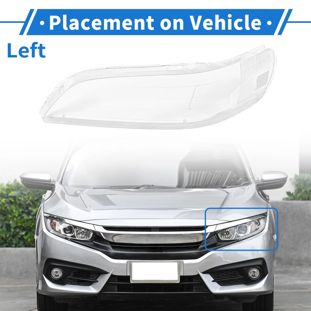 1 Pcs Headlight Lens Cover for Honda Accord (1998–2002) PC Clear
