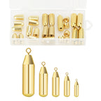 Set of 25 Copper Sinkers Weights for Sea Fishing Tool Kit