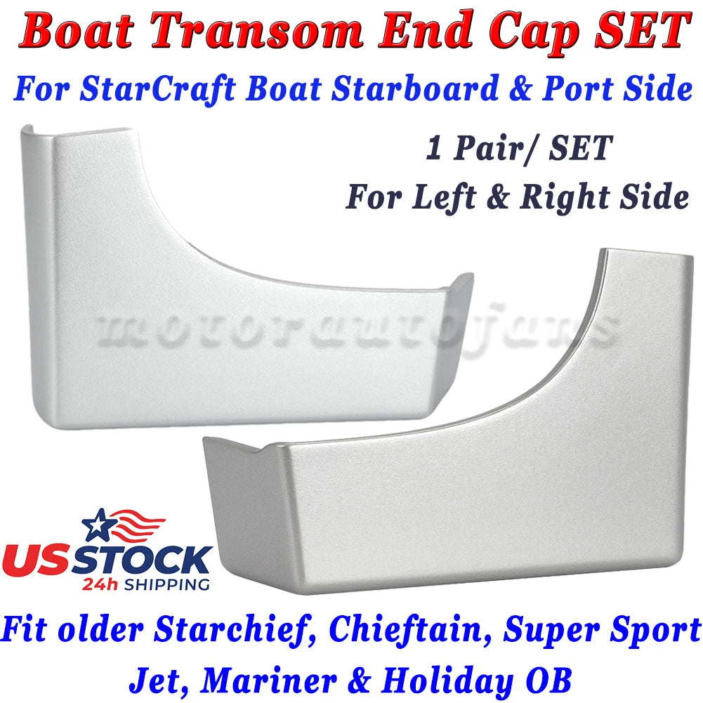Set of 2 Transom End Caps for StarCraft Boat (Port & Starboard)
