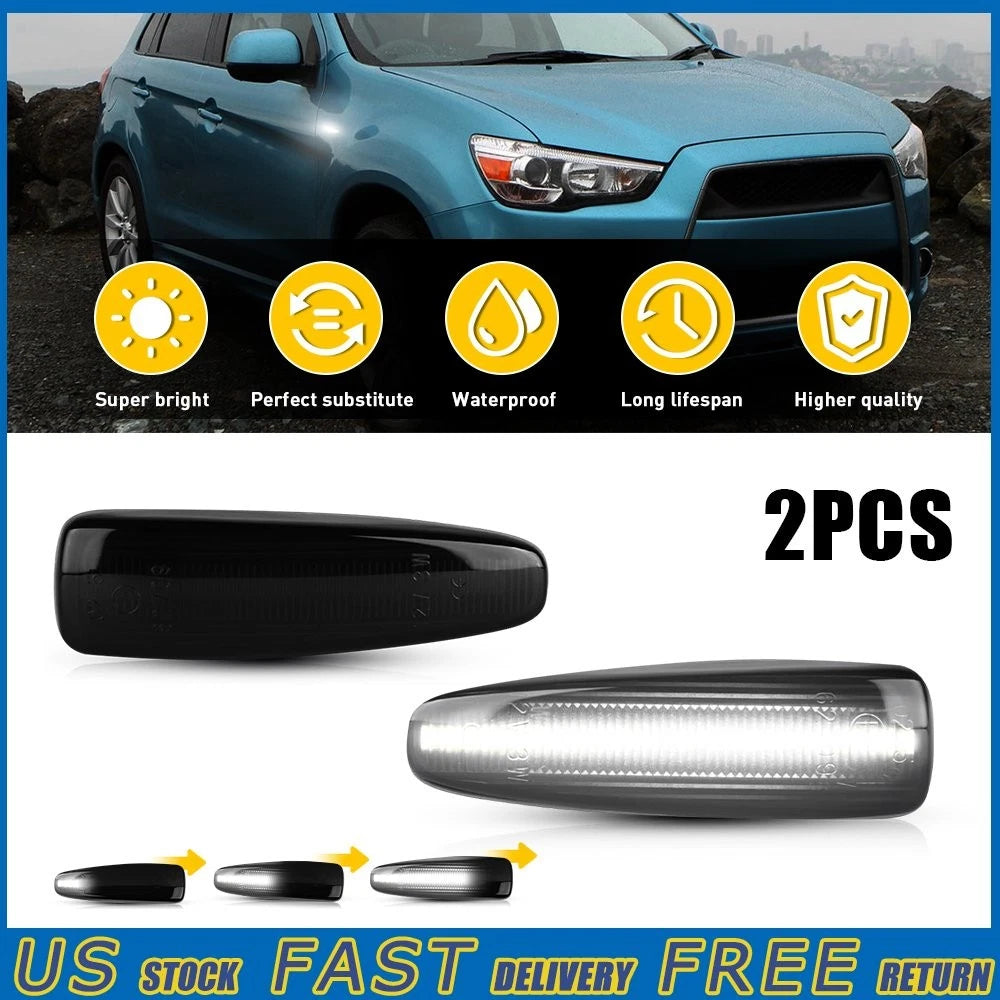 Sequential White LED Front Side Marker Lights for Mitsubishi Lancer Evo X (2008–2015)
