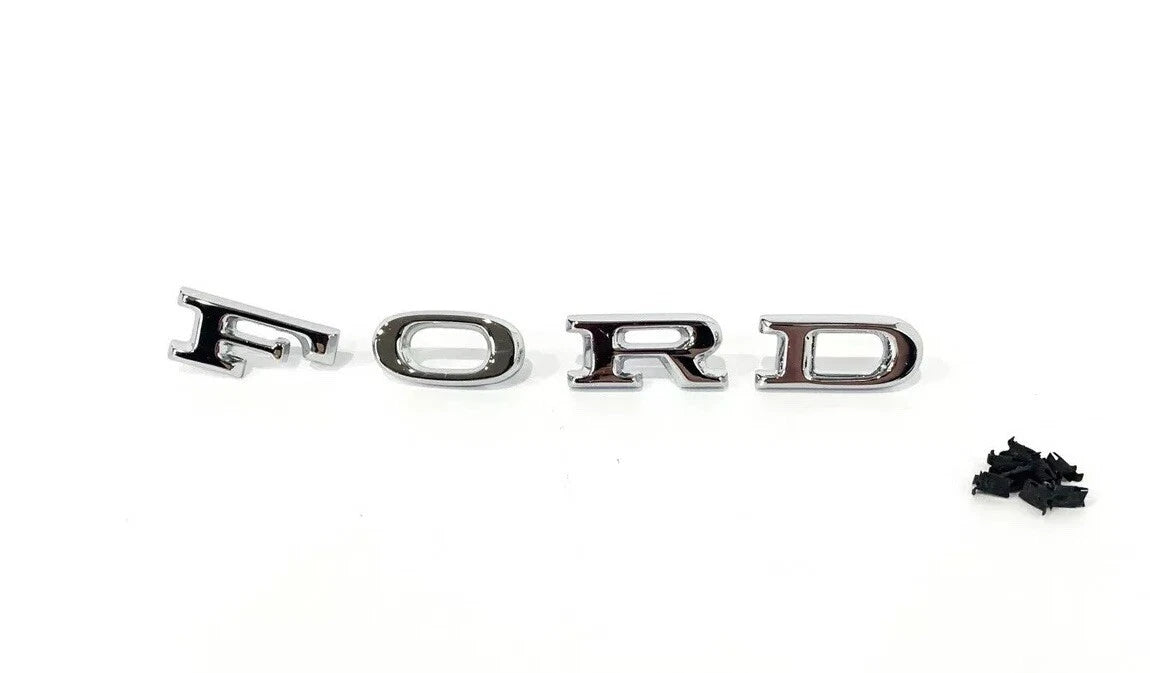 Chrome Hood Emblem Letter Set with Clips for 1967 Ford Mustang (1967)