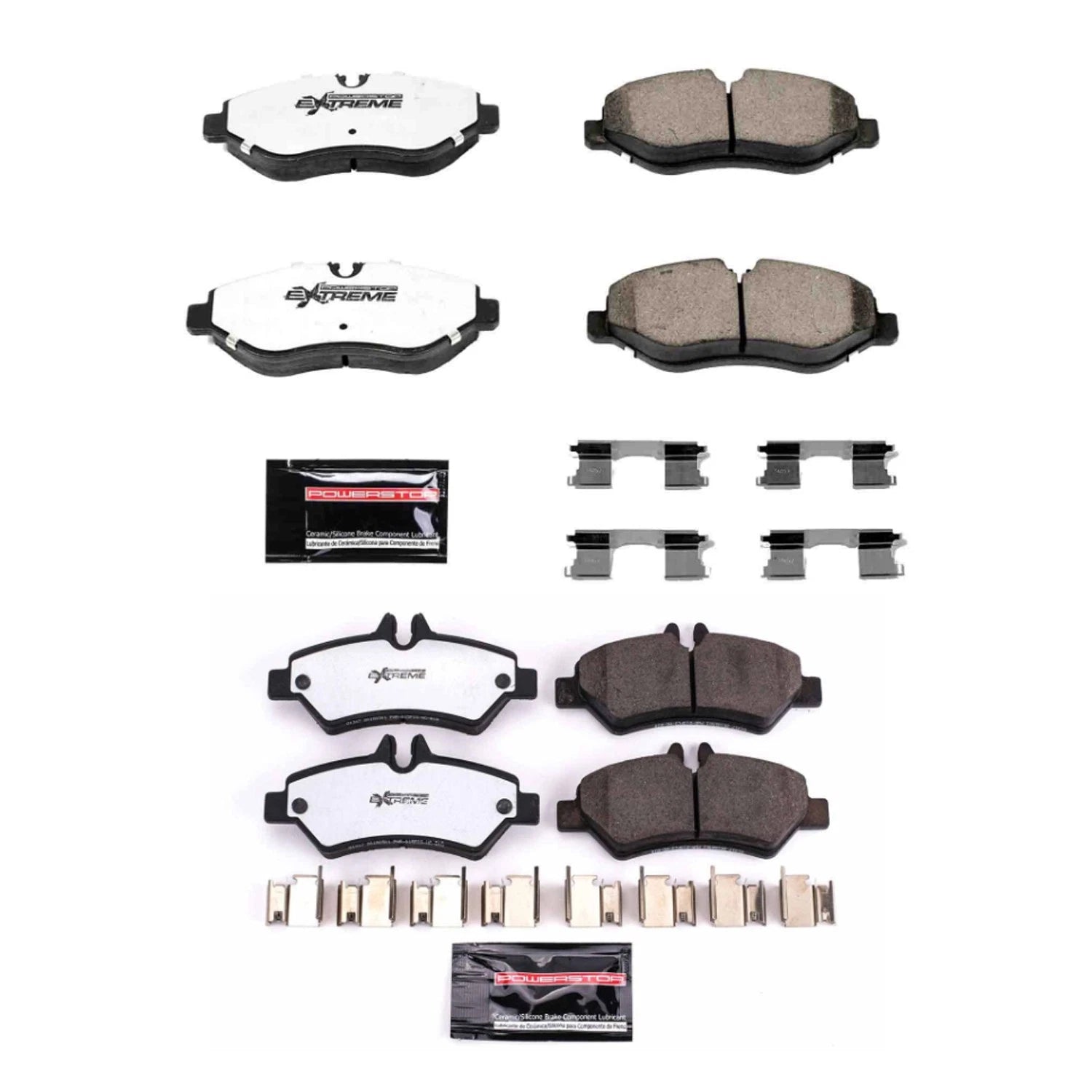 PowerStop Front & Rear Carbon-Fiber Ceramic Brake Pads Kit for Sprinter 2500 (2007–2018)