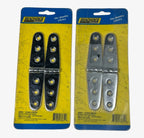 Set of 2 Chrome Plated Brass Strap Hinges for SeaChoice 33831 (6'' x 1 1/8'')