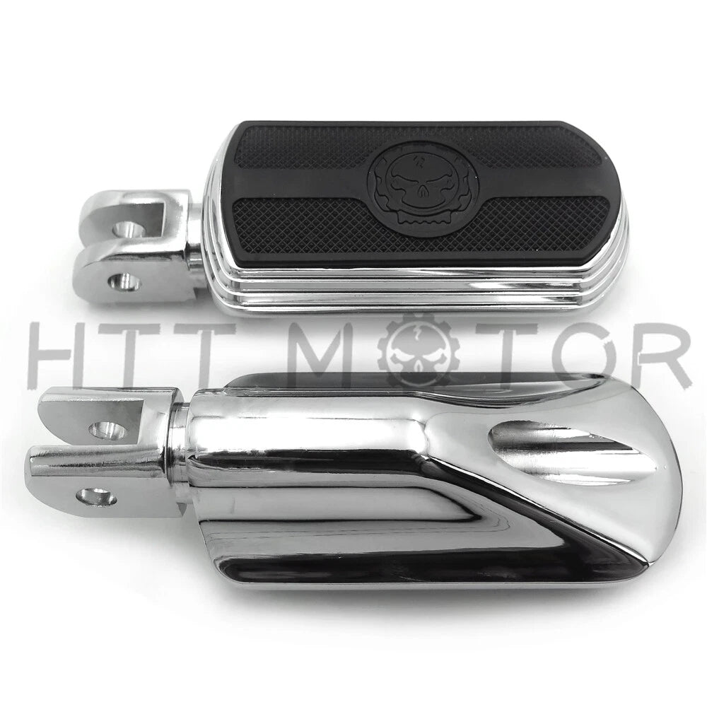 Chrome Skull Rubber Footpeg for Harley FXBB FXBR FXBRS FXLR (2018–Later)