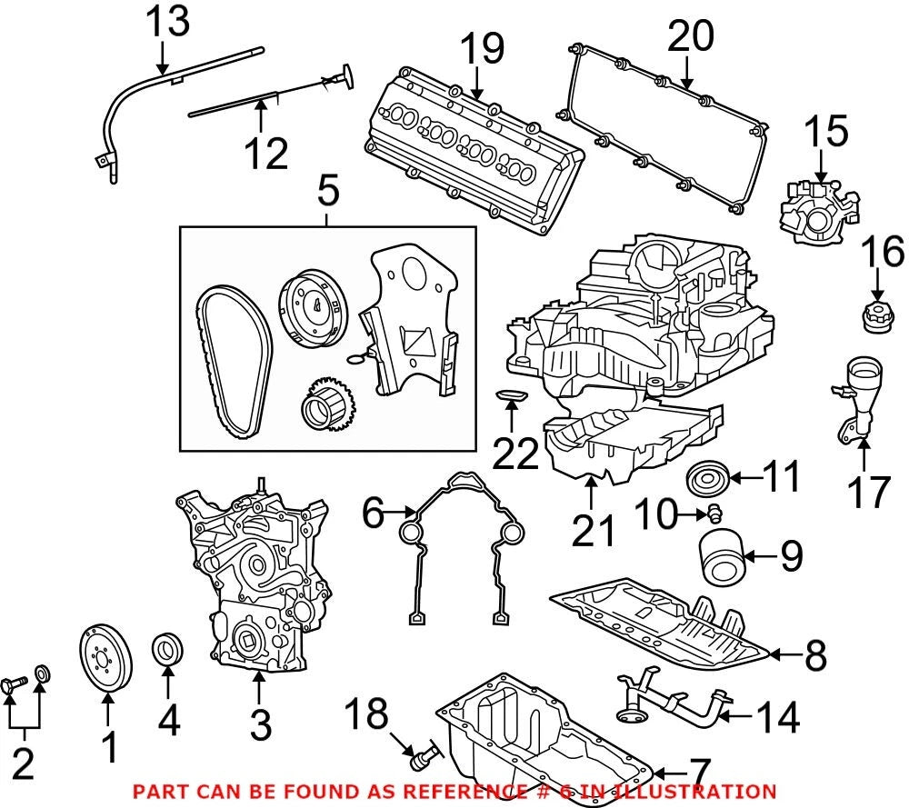 Engine Timing Cover Gasket Set for Dodge Challenger, Ram 3500 (2011–2023)