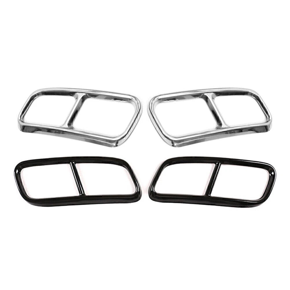 Rear Exhaust Muffler Tail Pipe Cover Trim for Audi Q7 (2016–2019) Silver