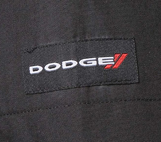 Mechanic Style Button-Up Shirt for Dodge Brand Logo (Black and Red)