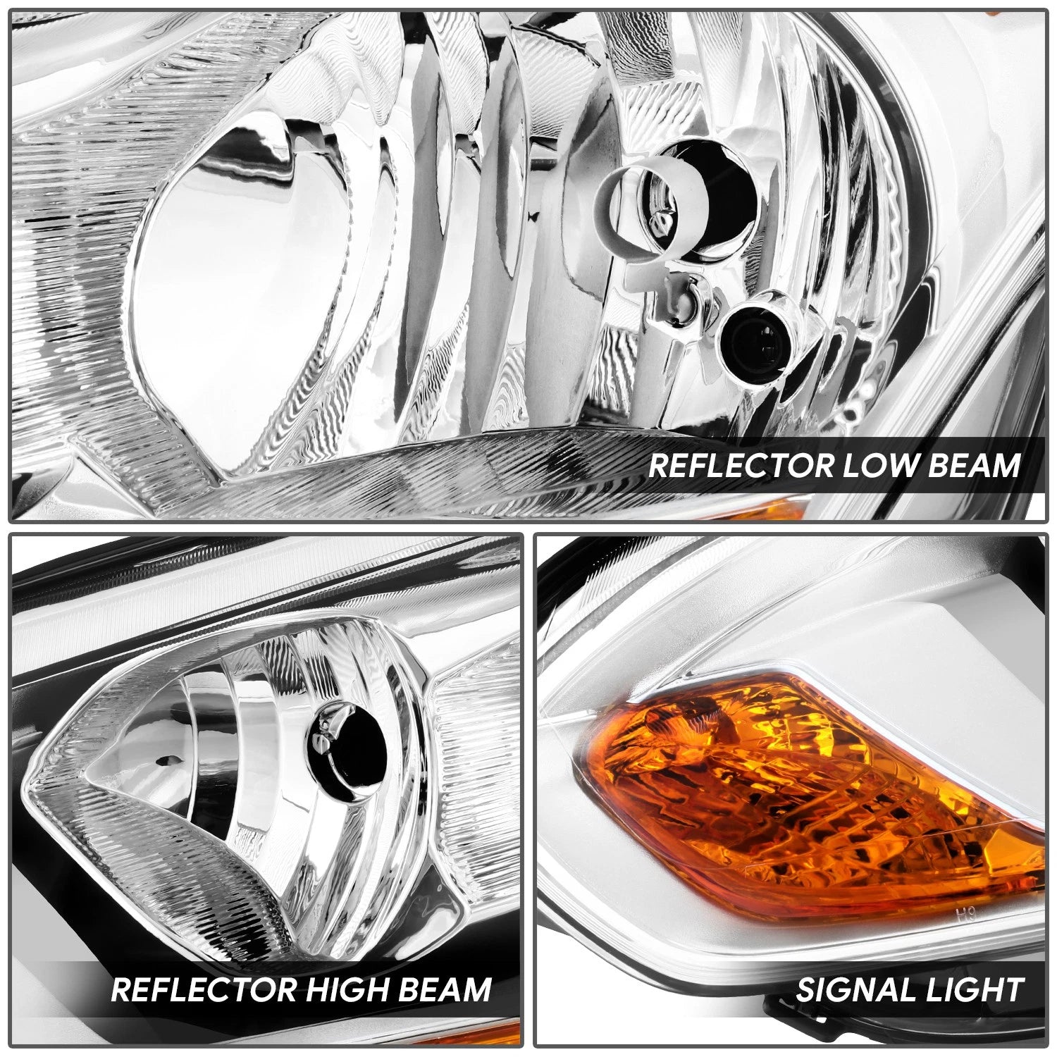 Left Chrome Housing Headlight Lamp for Ford Transit Connect (2014–2018)