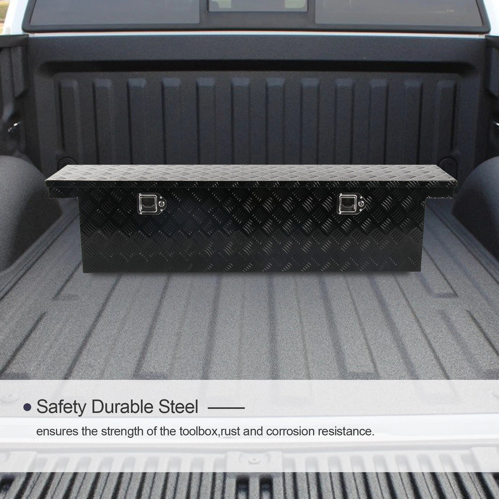 Aluminium Tool Box for Pickup Truck (60"x12"x14") - Black, Lock & Key