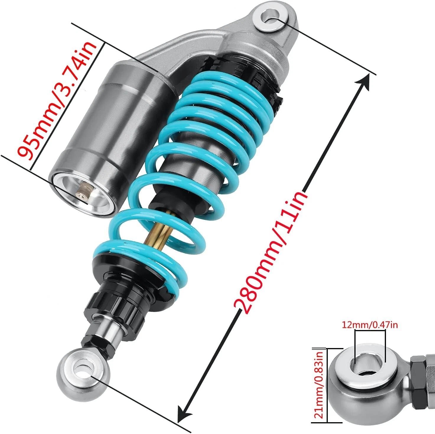 11 Inch 280mm Universal Motorcycle Shock Absorbers for Yamaha Gokart