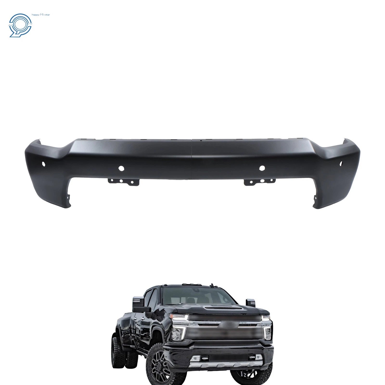 Black Split Front Bumper for Chevrolet Silverado 2500HD 3500HD (2020–2023)