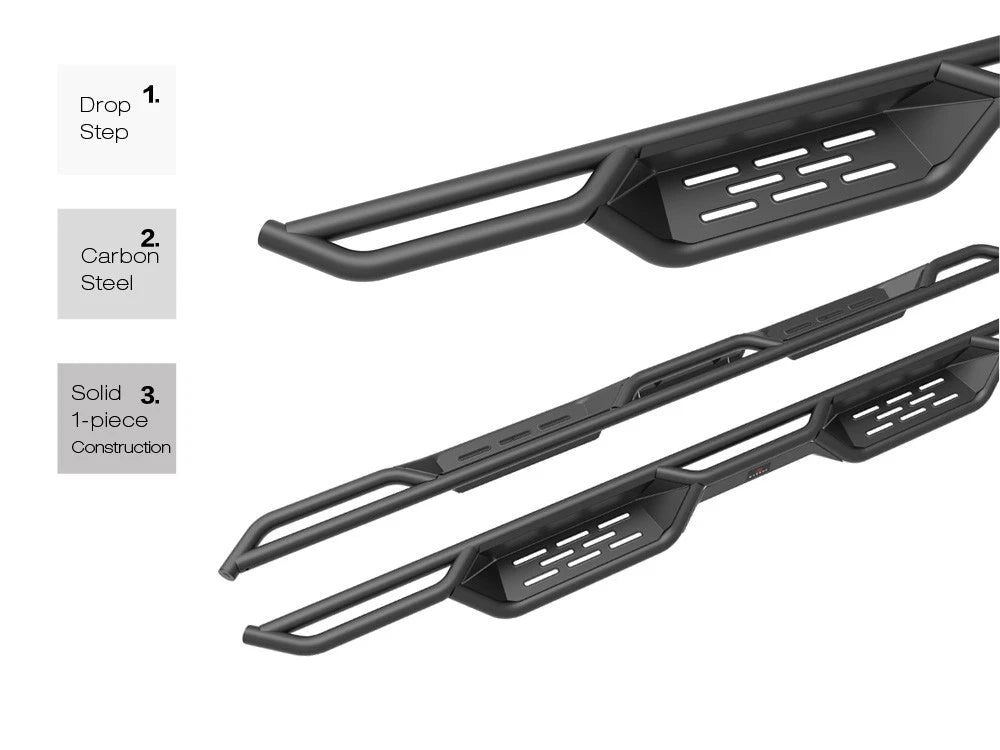 Black Drop Down Steps for Toyota Tundra Double Cab (2007-2021)