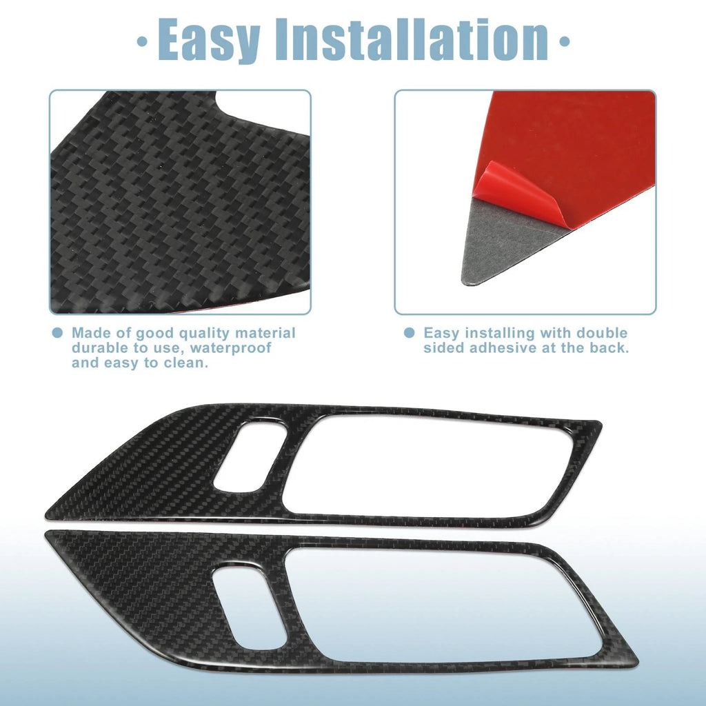 2X Side Door Handle Bowl Cover Trim for Ford Mustang (2015–2021) Black