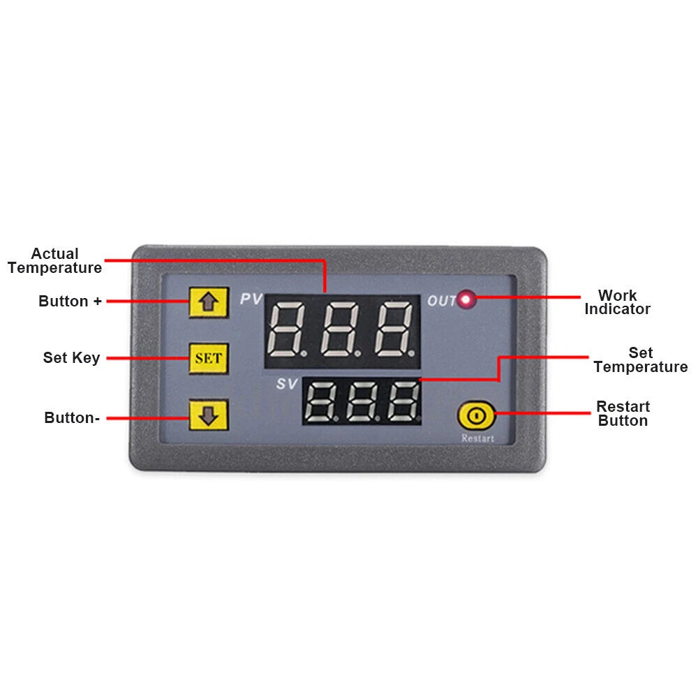Digital Temperature Controller Thermostat for 12V 110V-220V