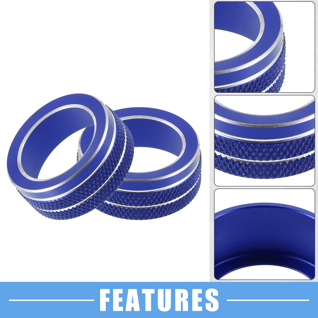Set of 2 AC Control Switch Knob Cover Trim for Toyota Corolla (2020–2022) Blue