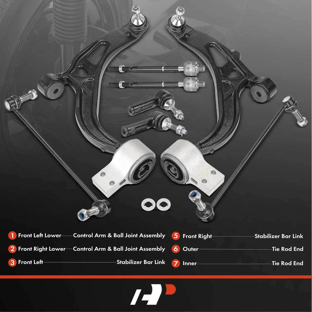 Set of 8 Front Control Arm Ball Joints for Ford Explorer (2011-2017)