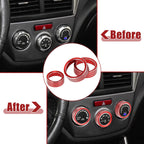 3pcs Red AC Climate Control Knob Trim Cover for Subaru Forester (2019–2021)