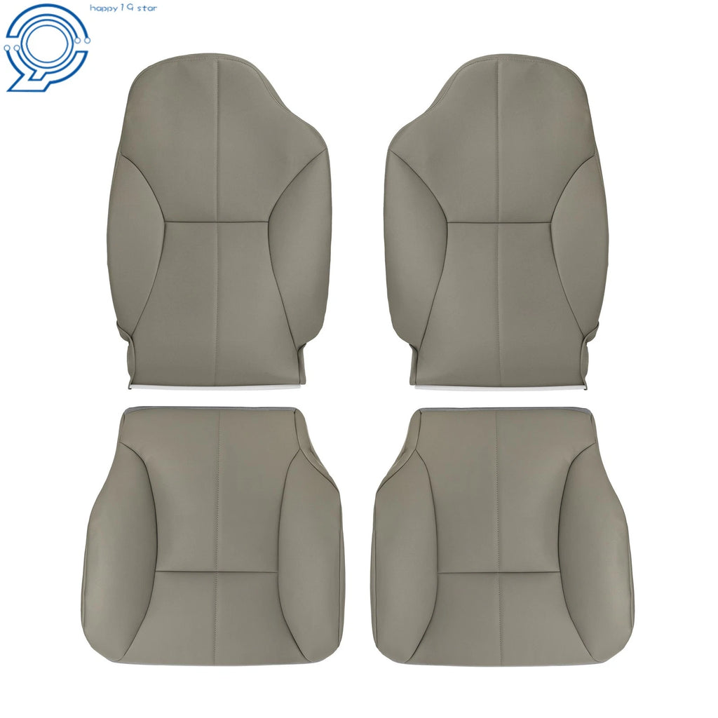 Set of 2 Front Row Seat Covers for Dodge Ram 1500 2500 3500 (1998–2002) Gray Leather