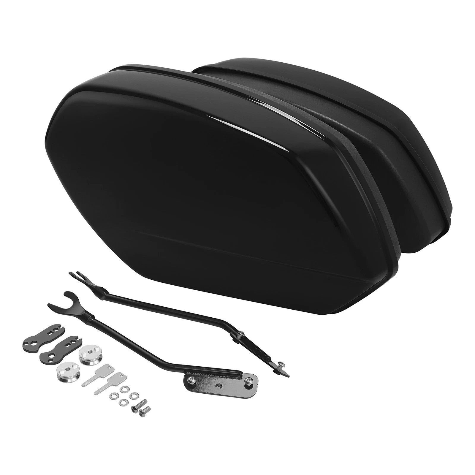 Vivid Black Hard Saddlebags for Harley Softail Fat Boy Breakout (2018–2024)