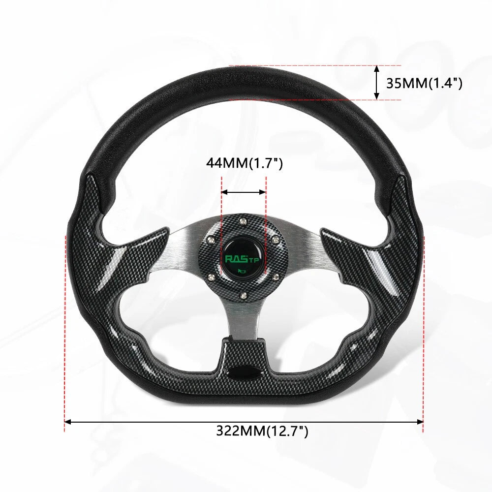 12.5" Black Steering Wheel Quick Release Hub Adapter 174H for Mustang (1984–2004)