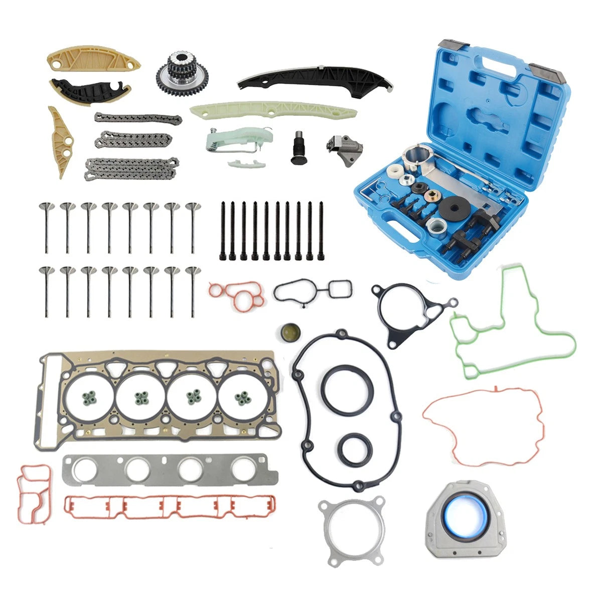 Engine Timing Chain Tool Kit with Gaskets for VW Jetta Audi A4 (2006–2018)