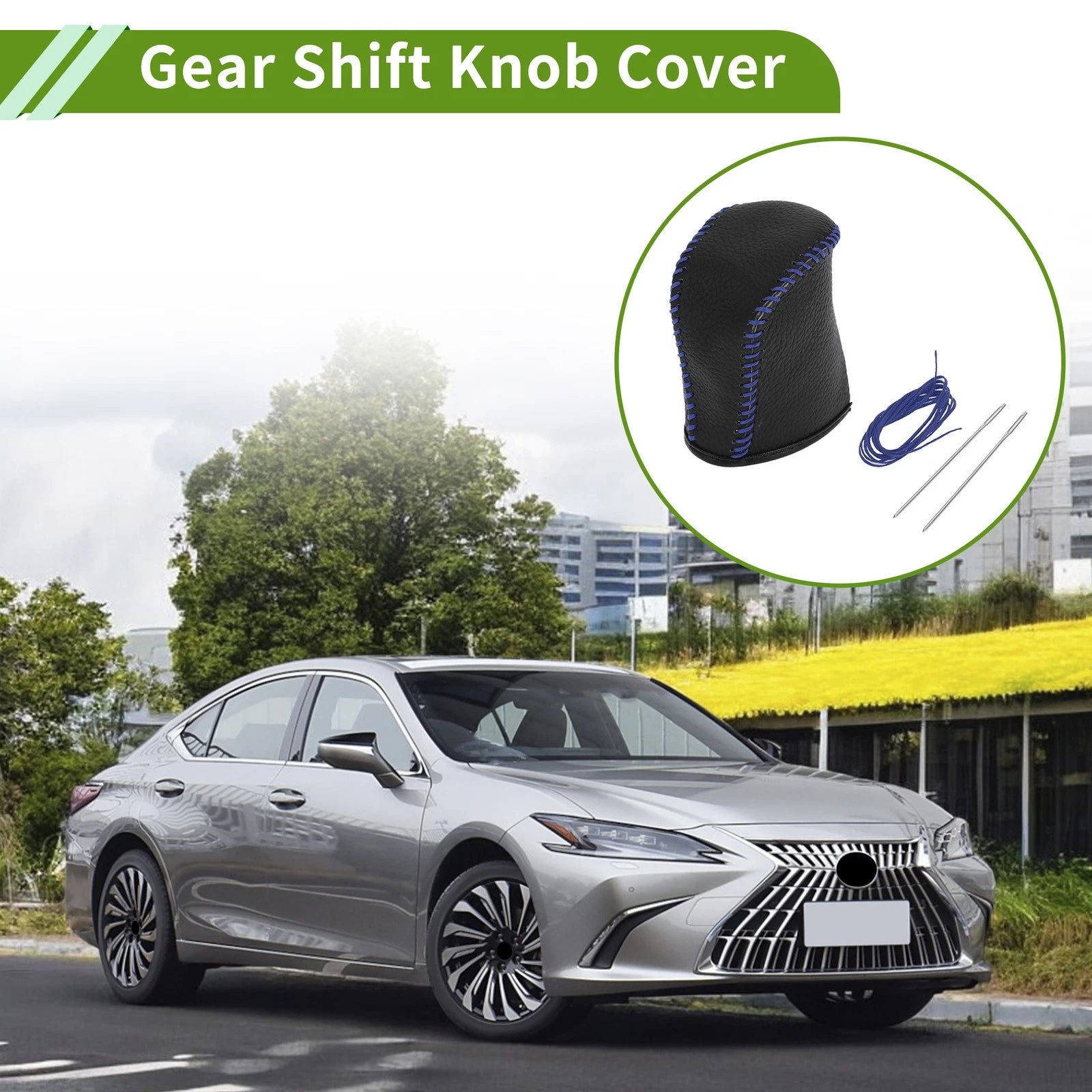 1 Pc Gear Shift Knob Cover for Lexus NX300 (2014–2021) Pebbled Black Blue