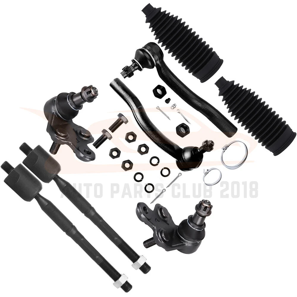 Set of 8 Front Lower Ball Joints Tie Rod Ends for Toyota Camry (2002–2003)
