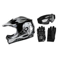Youth Offroad Helmet & Goggles Set for Dirt Bike ATV (DOT Approved)
