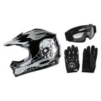 Youth Offroad Helmet & Goggles Set for Dirt Bike ATV (DOT Approved)
