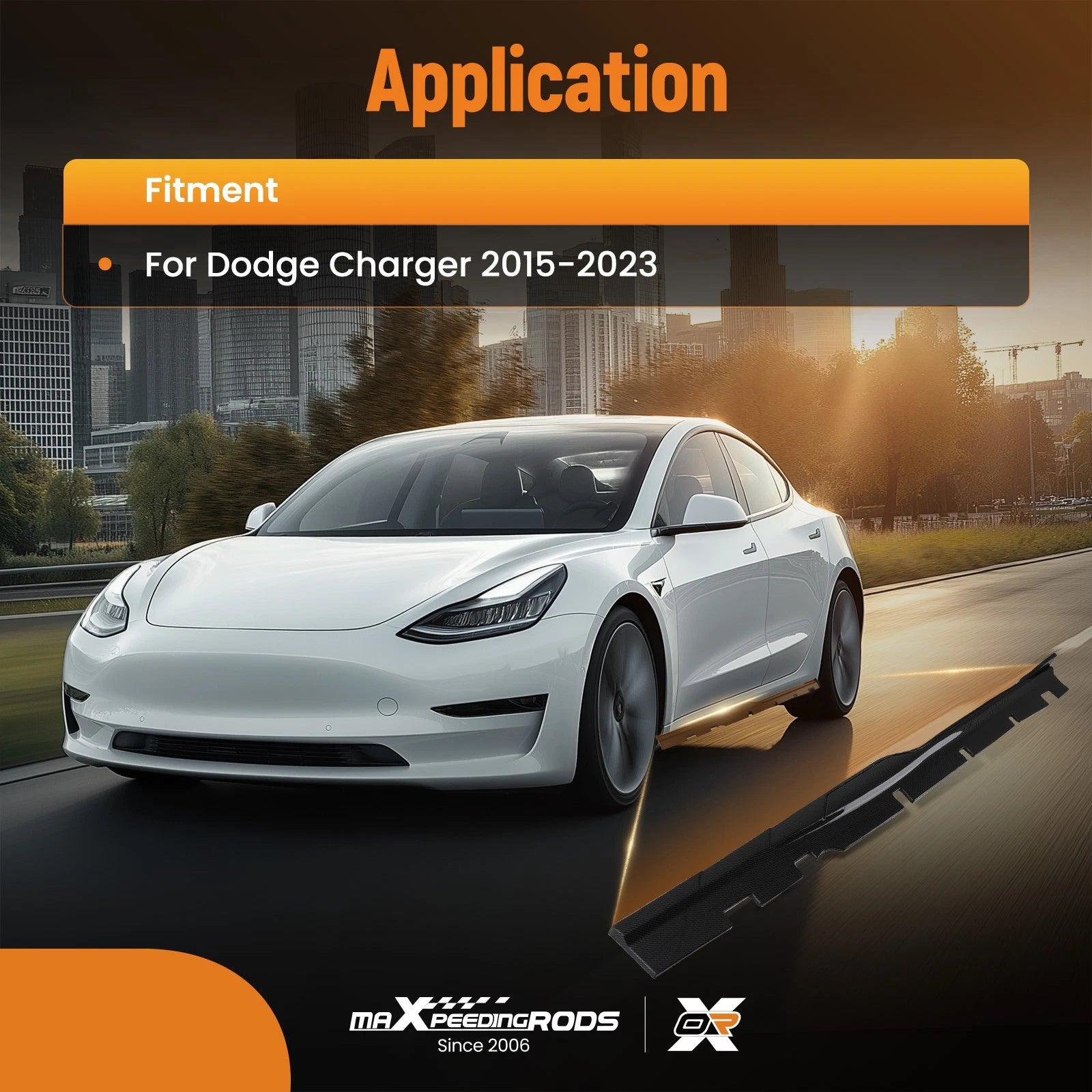 Lower Body Side Skirt Extensions for Dodge Charger (2015–2023) Carbon Look