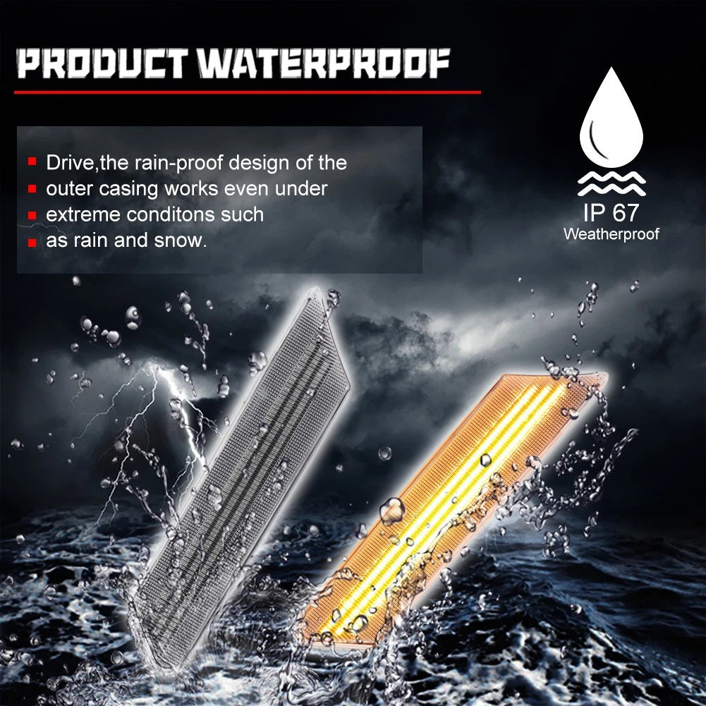 Clear Amber LED Sequential Side Marker Lights for Porsche 911, Boxster