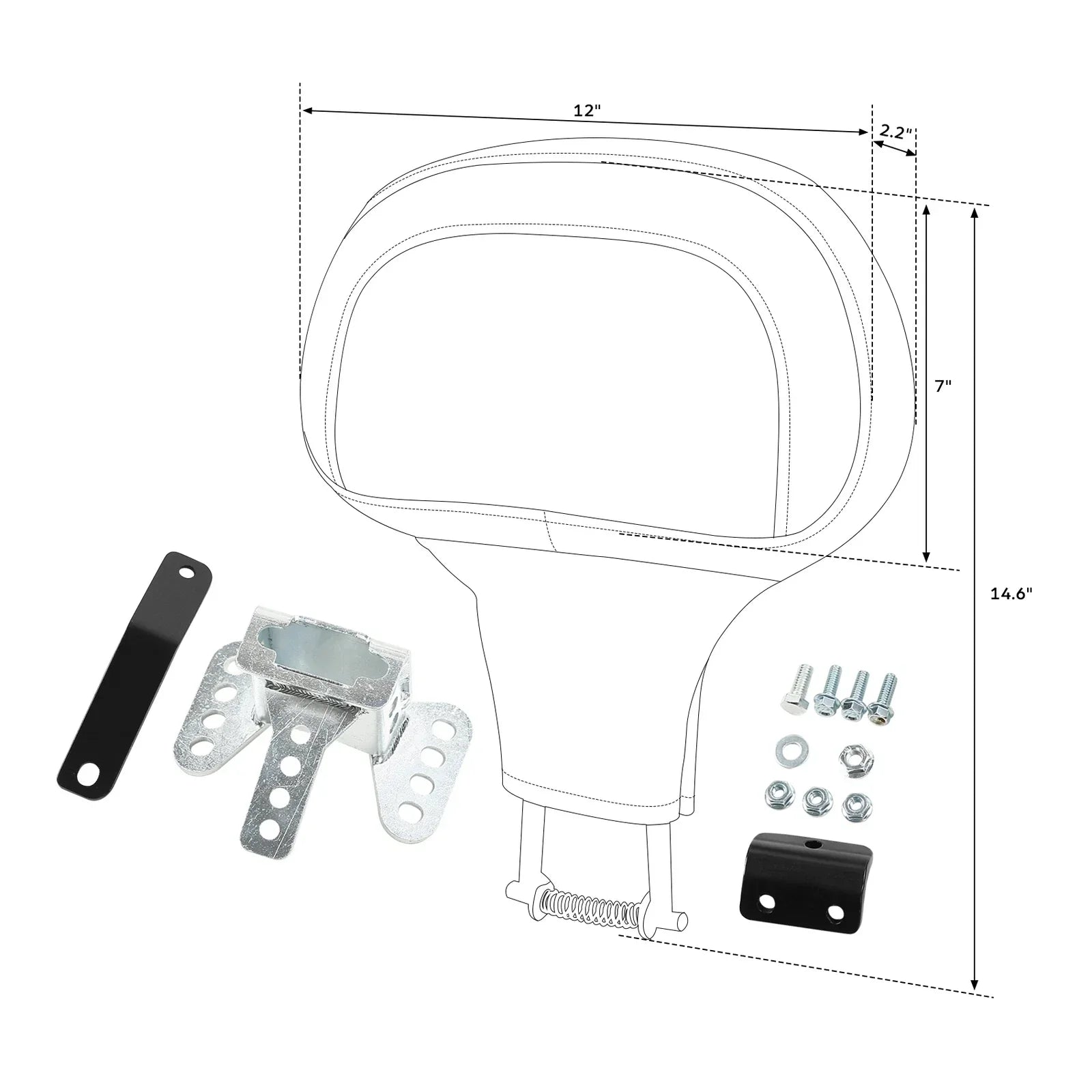 Driver Backrest Pad for Harley Touring CVO Electra Road Glide (1988-2023)