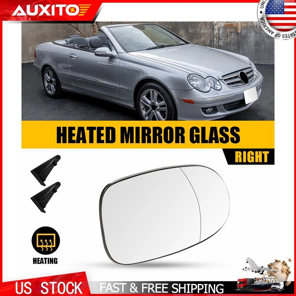 Heated Mirror Glass RH for Mercedes CLK430 CLK500 CLK55 AMG CLK63 AMG (2003–2009)