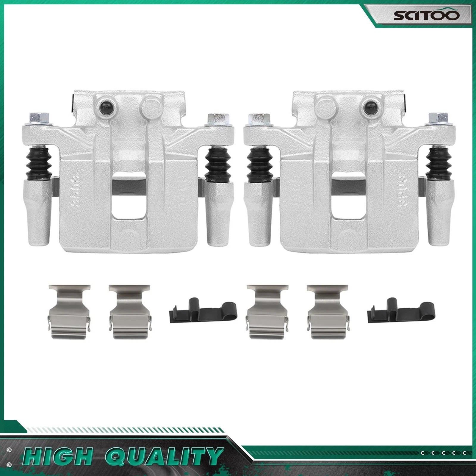 Set of 2 Rear Brake Calipers w/ Bracket Assembly for Chrysler Sebring (2007–2010)