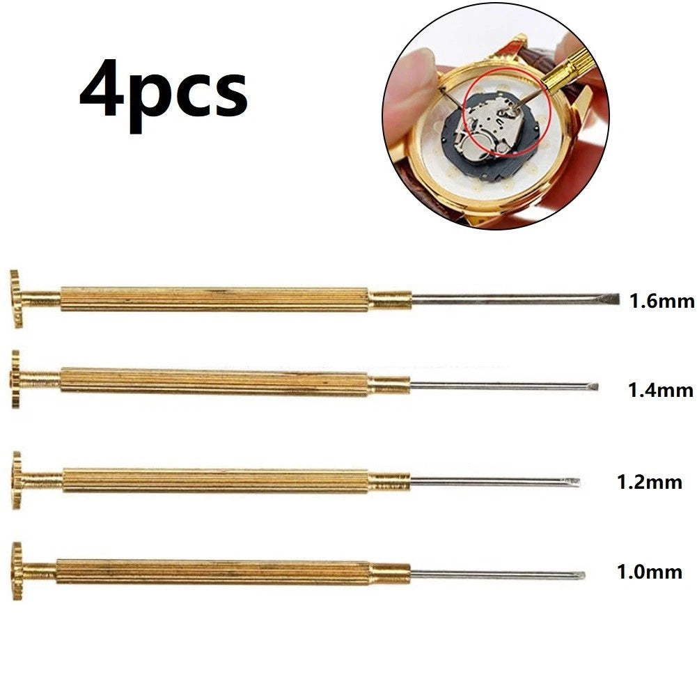4X Screwdriver Set for Watch Repair - Copper Golden Finish