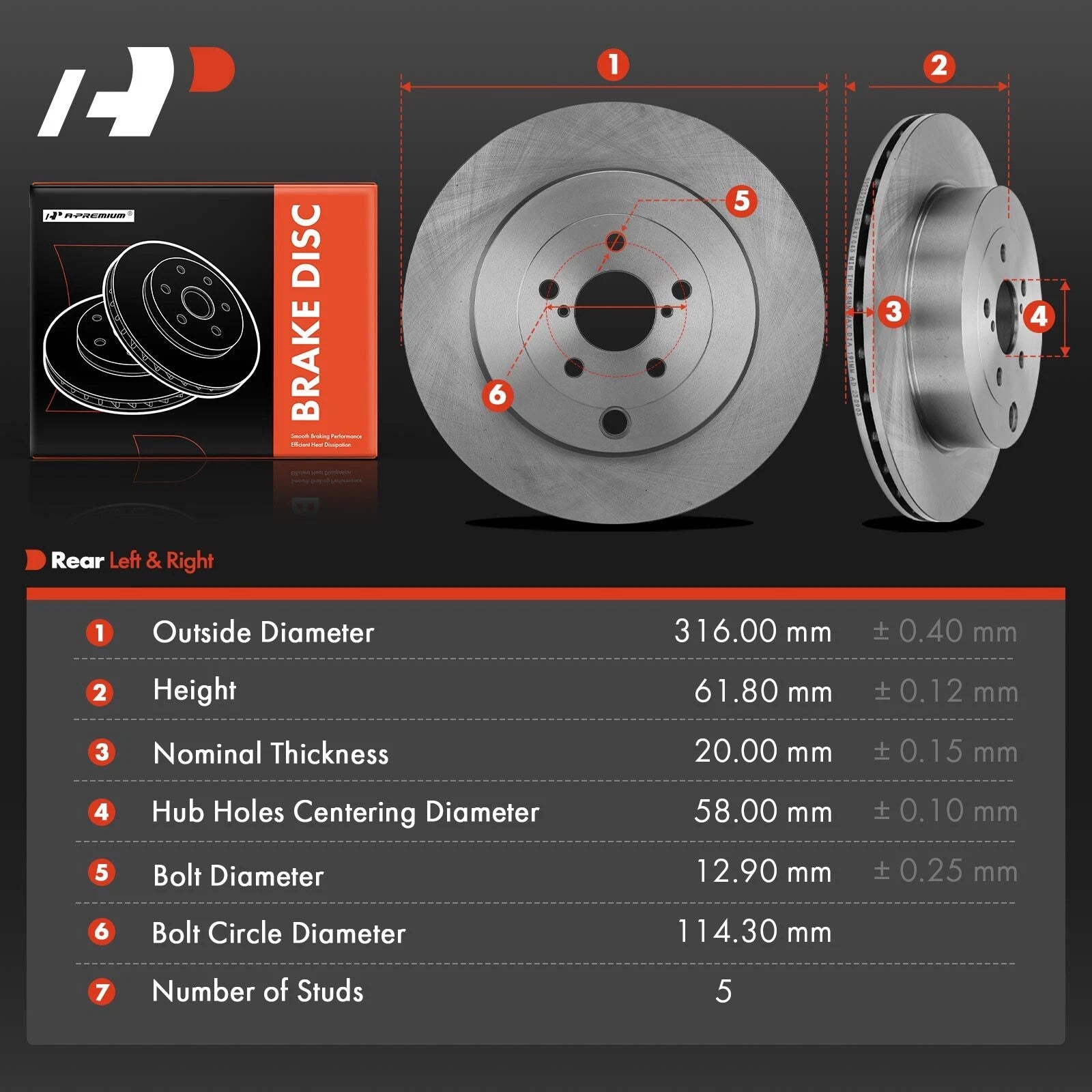 Rear Disc Brake Rotors for Subaru BRZ & Toyota 86 (2017–2020)