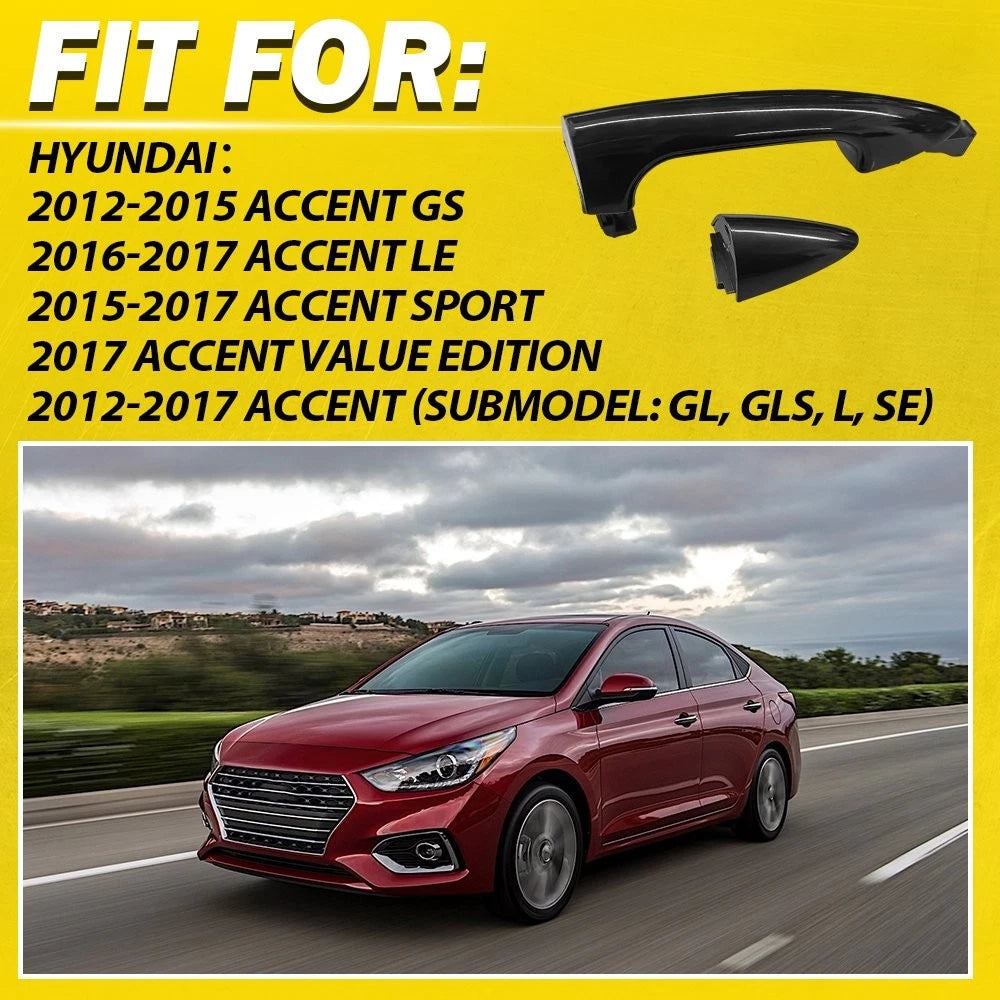 2X Rear Left Right Outside Door Handle for Hyundai Accent (2012–2017)