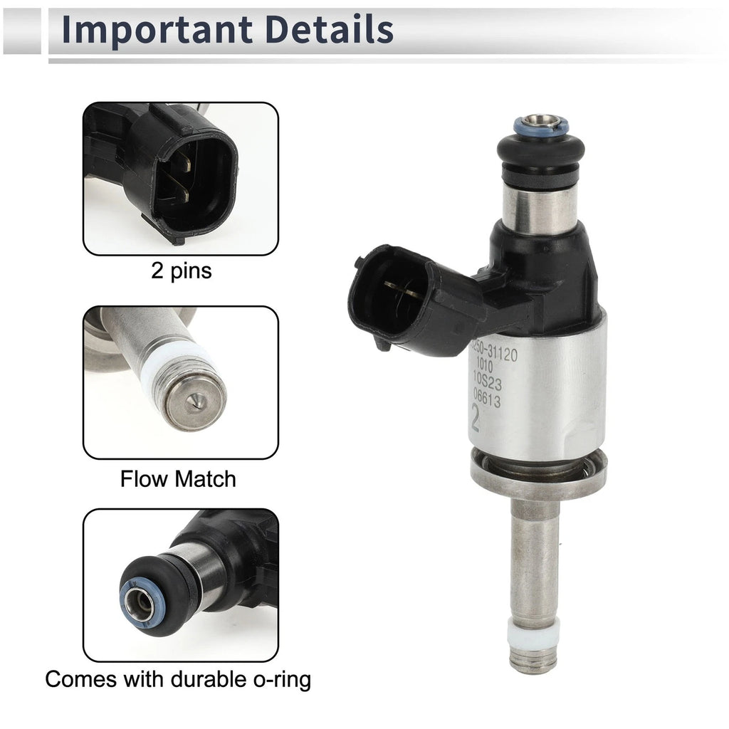 Fuel Injector for Lexus IS300H (2014–2015) 2ARFSE 1Pc Black Silver Tone
