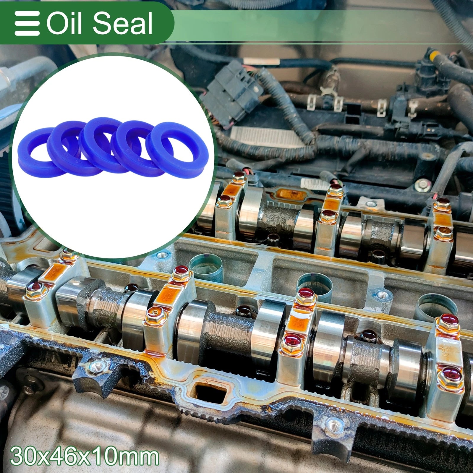 Set of 5 Oil Seal Ring 30x46x10mm for Rotary Shaft (High Pressure)
