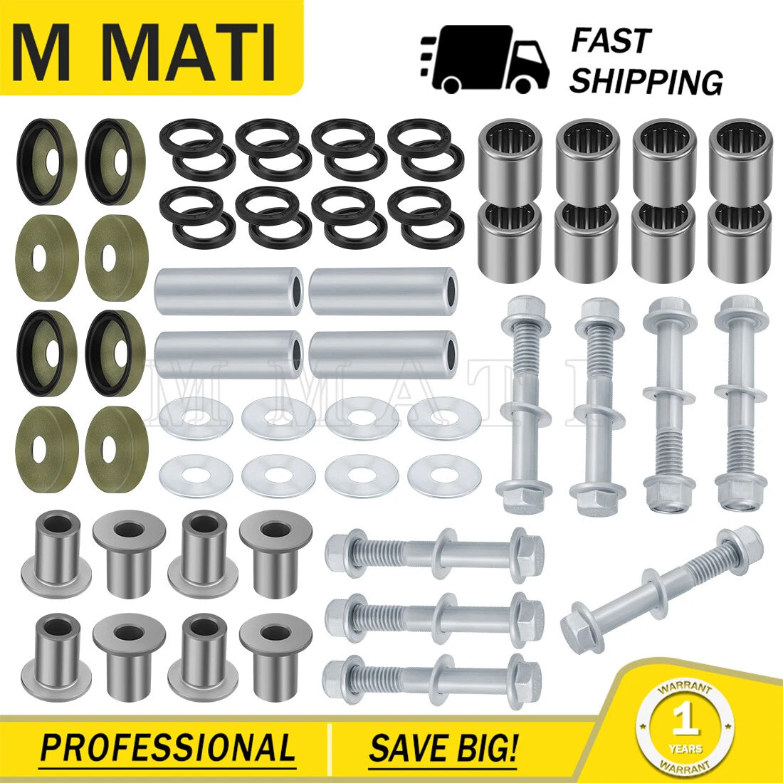 Upper & Lower A Arm Bushing Bearing Bolt for Suzuki Quadsport Z400 (2003–2008)