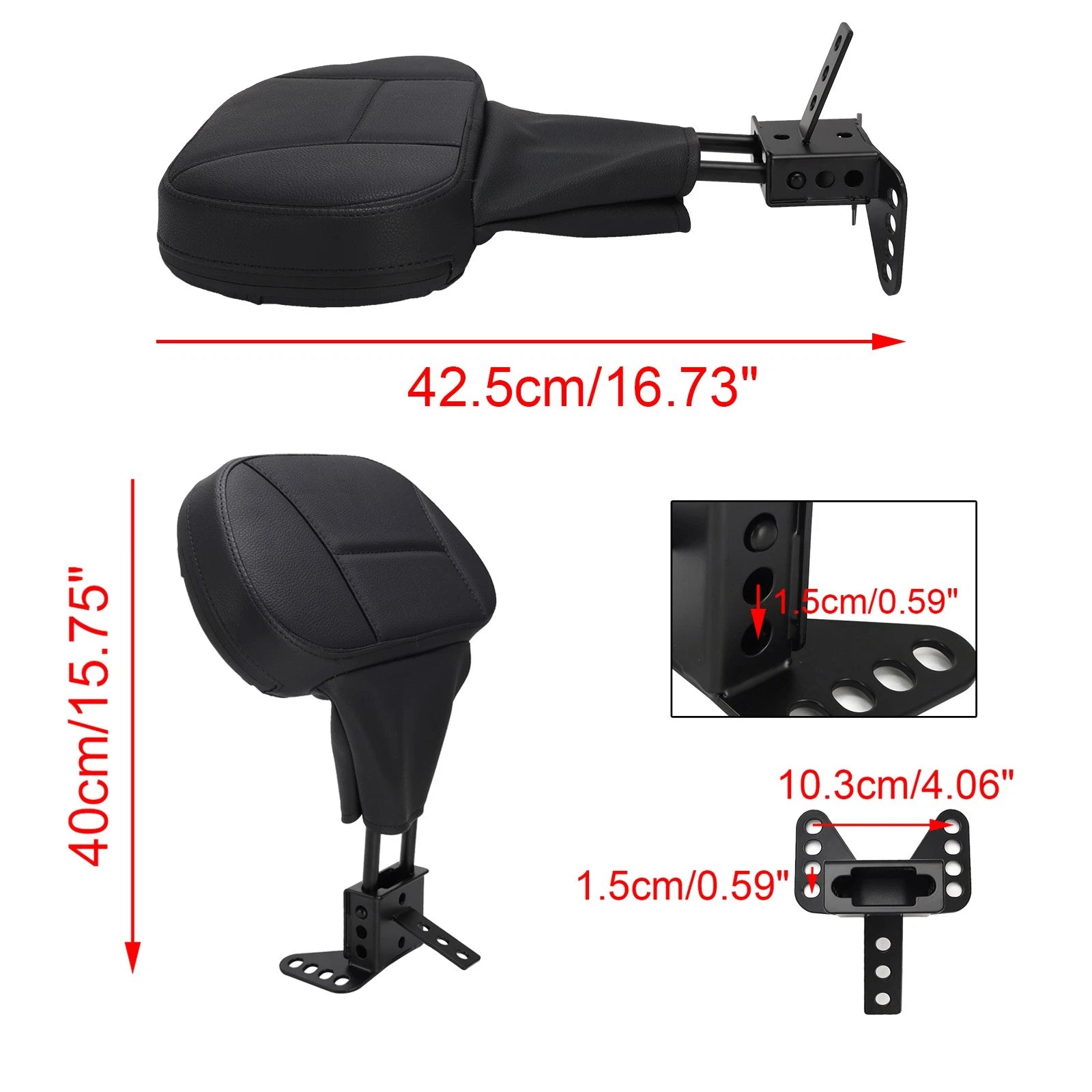 Driver Backrest Pad for Harley Street Electra Road Glide Road King Tri Glide (1988–2008)