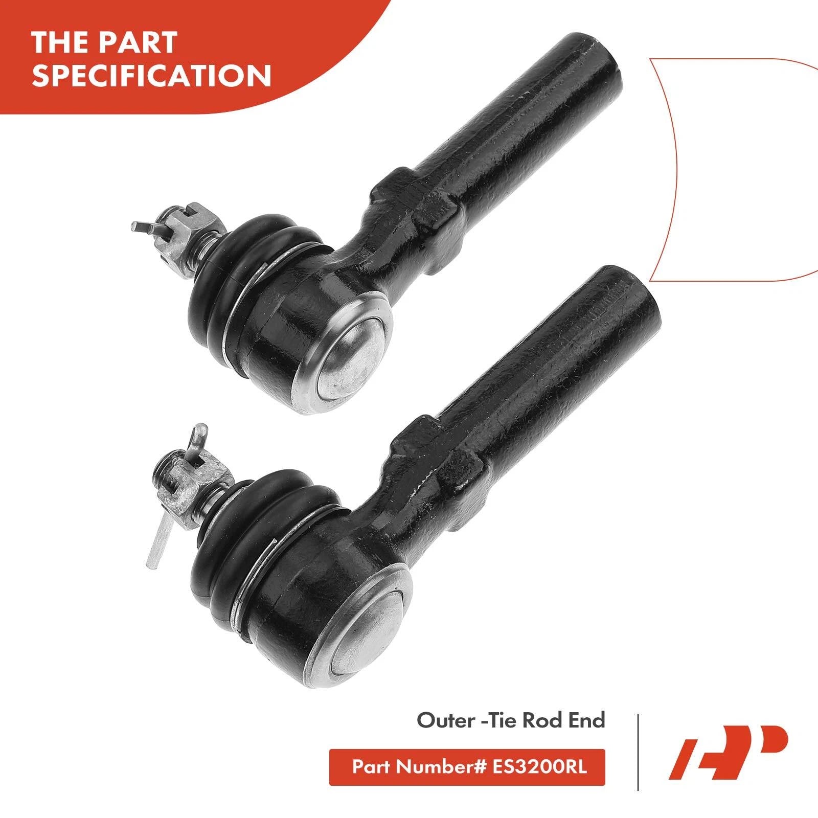 Set of 4 Outer Tie Rod Ends for Nissan Quest (1993–2002)