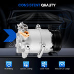 A/C Compressor w/ Clutch for Ford Fiesta 1.6L (2014–2019), EcoSport 2.0L (2018–2019) CO 9781C